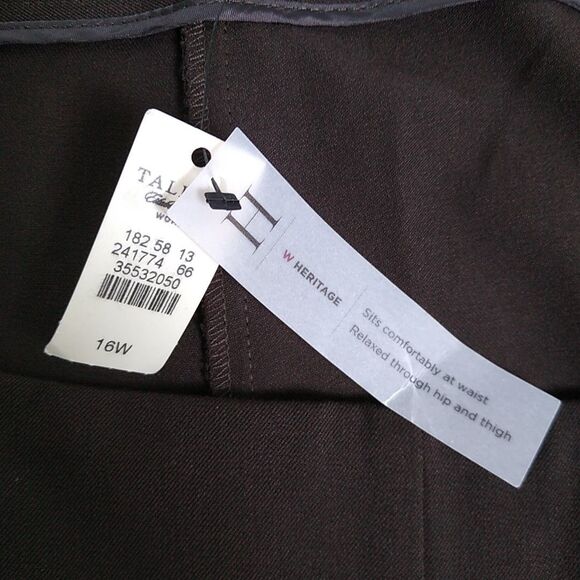 TALBOTS NWT Heritage Womens Slacks Chocolate Brown Side Zip Sz 16 Career Preppy - Picture 6 of 8